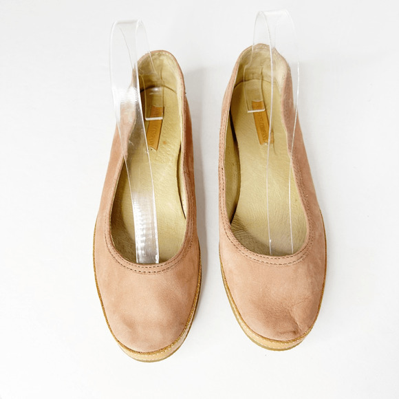 FRYE Tegan Ballet Flats nubuck leather pink soft slip on womens 6.5 - Picture 3 of 7